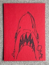 Roger Kastel Jaws Star Wars ESB Artist SIGNED ORIGINAL 5x7 Shark SKETCH ARTWORK