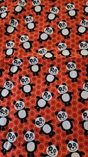 Henry Glass HTF Panda Print At The Zoo Cotton Quilting Fabric 1.5 Yrds " X 44"