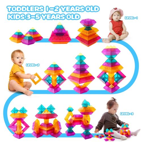 Building Block Sets for Toddlers 2 3 4 5 6 Year Old | 30 Pcs Pyramid Stacking... - Picture 3 of 8