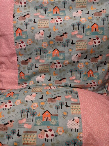 Farm animals pattern 100% new Cotton handmade Pillowcase one pair - Picture 4 of 4