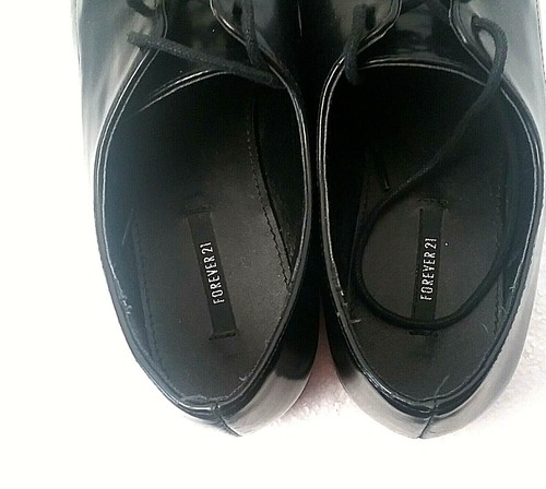 ForEver 21  Women's Black Size 6.5 to 7 Low heel Brogans casual Shoes Med Width - Picture 4 of 10
