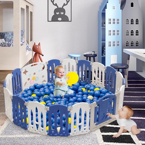 16Paneele Laufgitter Baby Absperrgitter Spielzaun&Laufgitter Baby Laufstall DE-* - Bild 5 von 12