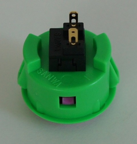 Japan Sanwa Mix Buttons Green Violet x 8 pcs Video Game Parts Arcade OBSF-30 - Picture 4 of 4