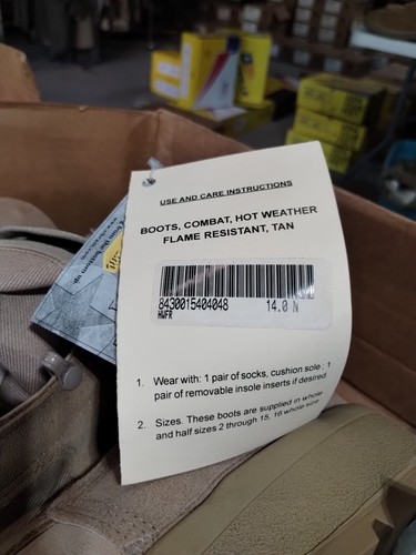 Neu im Karton Hot Weather Belleville Armee STIEFEL schwer entflammbar hellbraun Größe 14 schmal - Bild 10 von 11
