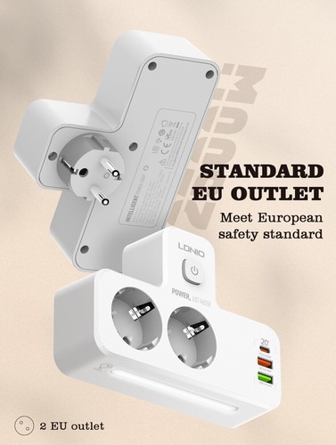 2-fach Mehrfachsteckdose 2er Steckdose Adapter mit USB-A+C Wandmontage Ladegerät - Bild 8 von 20