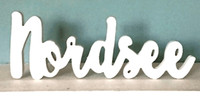 Schriftzug Deko Nordsee Maritim Weiß Holz Aufsteller Schild Urlaub Insel Meer