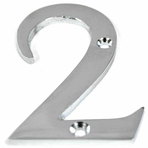 Polished Chrome Numerals Door Numbers 0 - 9 3" 75mm & Letters A B C 2.5/8" - Picture 4 of 14