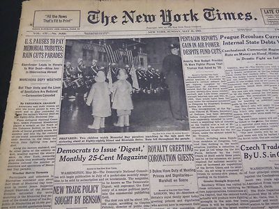 1953 MAY 31 NEW YORK TIMES - ROYALTY GREETING CORONATION GUESTS - NT 4483