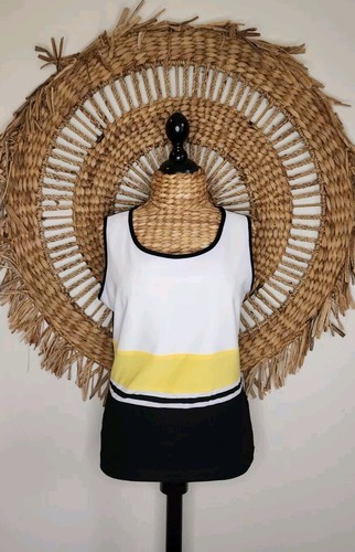 Joseph Ribkoff Two Piece Tank & Jacket Size 14 Stretchy Button Up Stripe - Bild 2 von 13