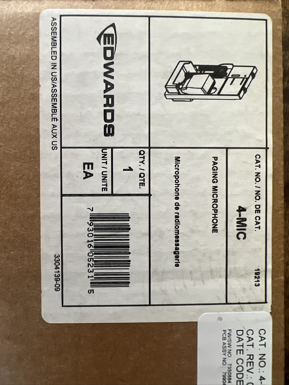 EST EDWARDS 4-MIC FIRE ALARM VOICE EVAC MICROPHONE MODULE. NIB.-image