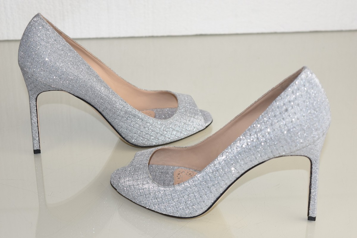 Sandales Manolo Blahnik Blanches Nacrées à Talons Très Hauts - Taille 41.5 Neuves, Parfaites Pour Mariage