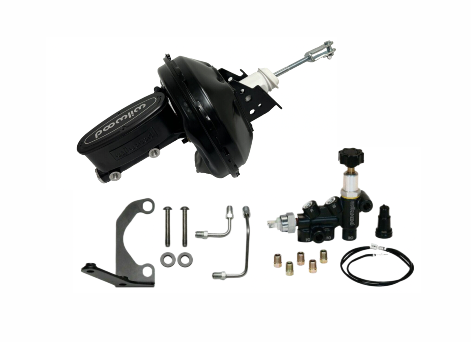 Wilwood Master Cylinder + Black Power 11" Brake Booster Chevelle Camaro