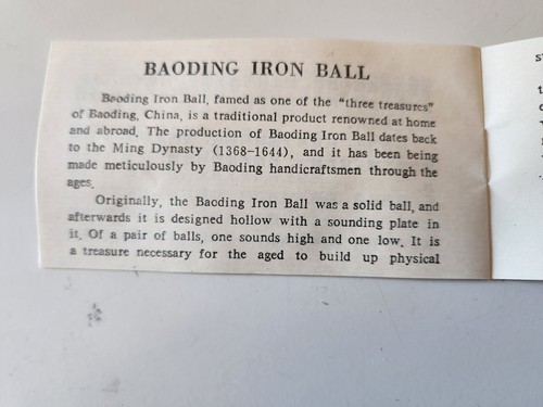 VTG Shouxing Chinese Iron Ball Direction - Stress Relief Balls - Decorative Box - Picture 6 of 8