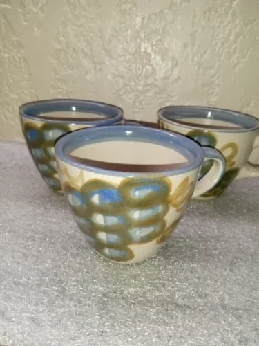 Louisville Stoneware Made In Kentucky Vintage Mug's Set Of 3