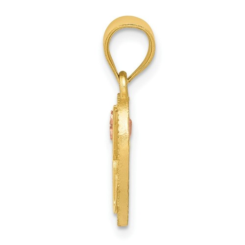 14K Yellow Gold Two-Tone Initial K In Heart Pendant - Picture 2 of 4