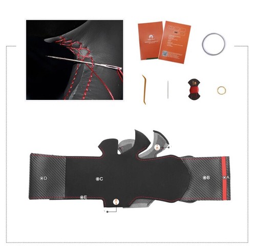 COVER COPRIVOLANTE PER ALFA ROMEO GIULIETTA ALCANTARA CARBON LOOK CUCITURE ROSSE - Foto 6 di 9