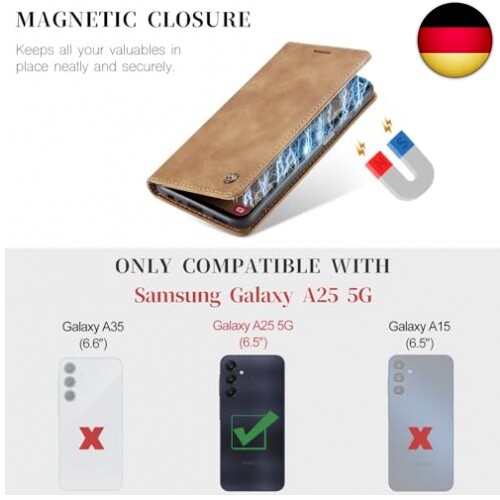 Handyhülle für Samsung Galaxy A25 5G Hülle Premium Lederhülle Klappbar Flip Cas - Bild 2 von 13
