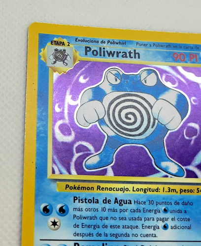 Rare Holo Vintage Pokémon Card - Poliwrath - Base Set 1999 (Spanish) WOTC - Picture 6 of 12