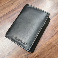 RFID Blocking Mens Wallet Extra Capacity Multi ID Card Slot Center Flap Trifold
