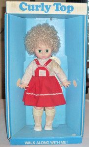 Vtg Eugene CURLY Top DOLL 18" Walking Plastic Doll Blond Hair blue eyes NO HAT