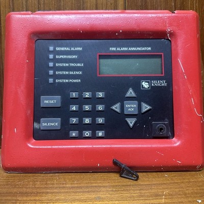 Silent Knight 5860R Annunciator With Key And Back Box *Read*