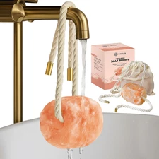 Himalayan Bath Salt Buddy™ 2 lb Hanging Himalayan Rock Salt for Bath & Shower – 