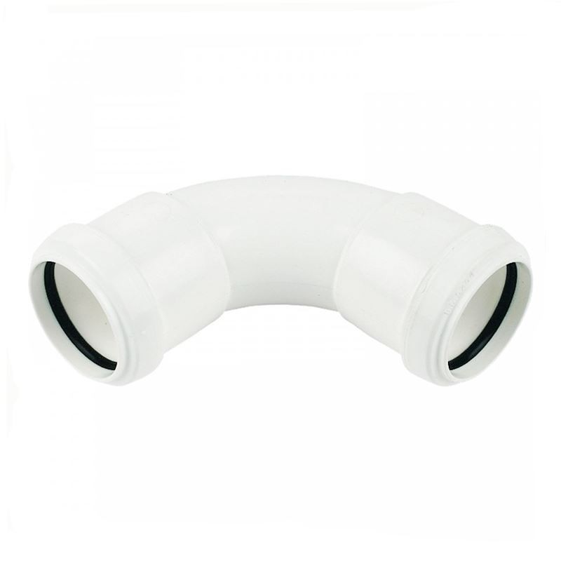FLOPLAST 32mm White Pushfit Waste Pipe Bend - Bag of 2 - Image 2