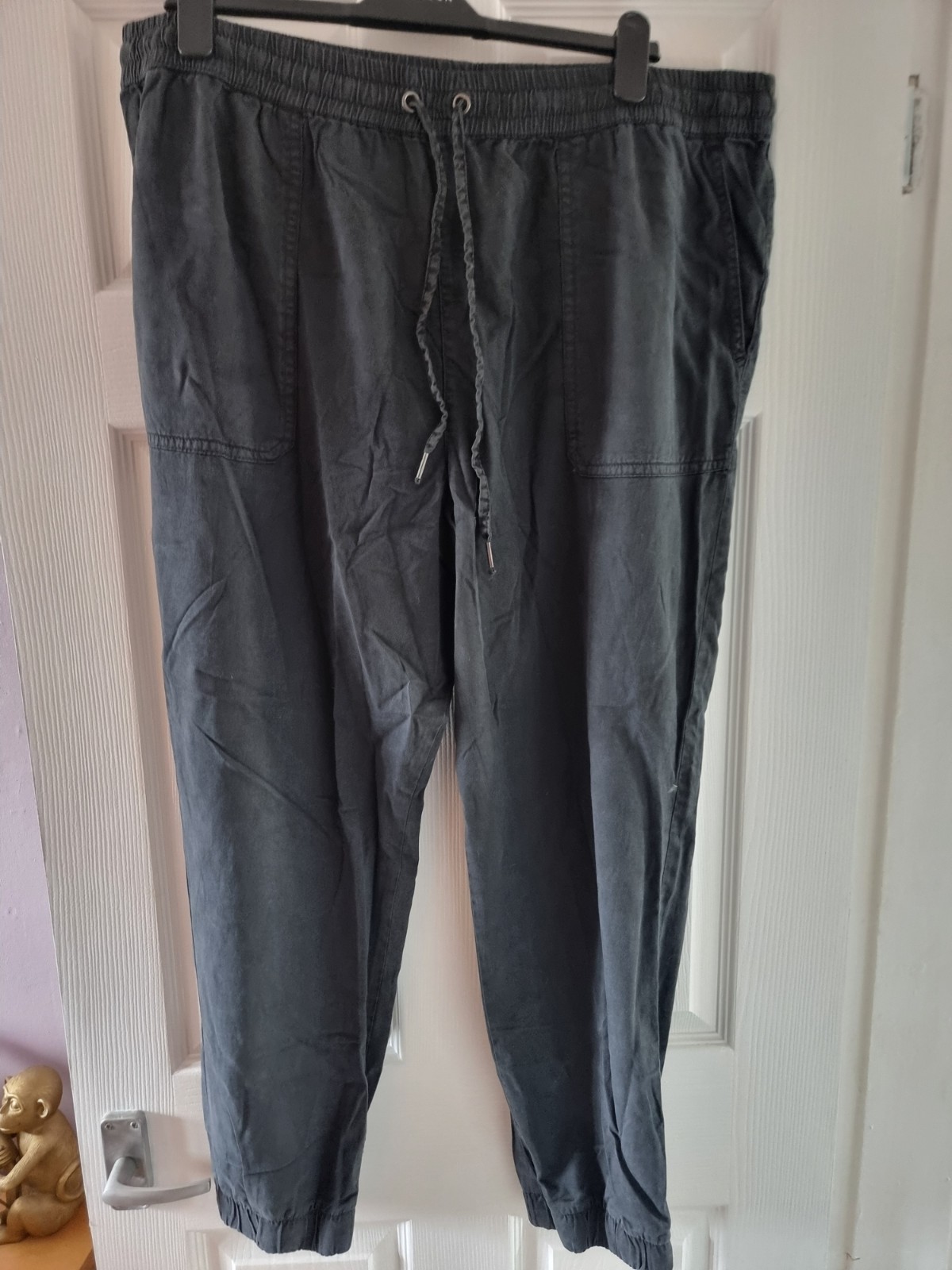 Newlook maternity Black denim Effect cargo Trouser size 16