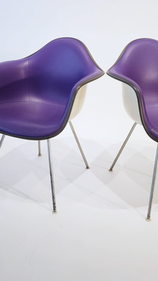 Vintage Mid Century DAX Purple Lounge Chairs by Eames for Herman