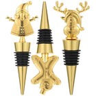 3Pcs Christmas Wine Bottle Stoppers Decorative Bottle Caps Wine Sealing Stoppers