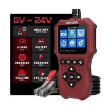Car Battery Tester 6V 12V 24V, 5-3000CCA Automotive 12V and 24V Dual Circuit ...