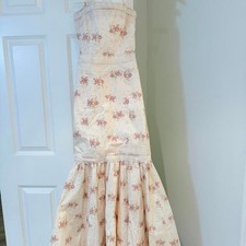House of CB Alessina Ivory Vintage Rose Lace 100% Cotton Maxi Dress Small NWOT