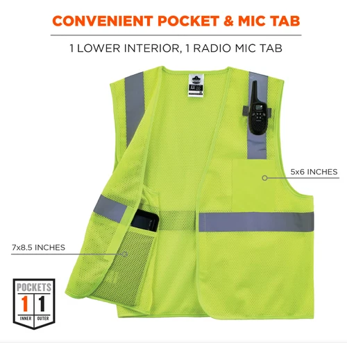 15 - GloWear 8210HL Hi-Visibility Reflective Safety Vest, L/XL image 2