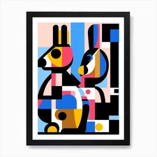 Squirrel Abstract Pop Art 3 Art Pri Framed Wall Art Poster Canvas Print Picture