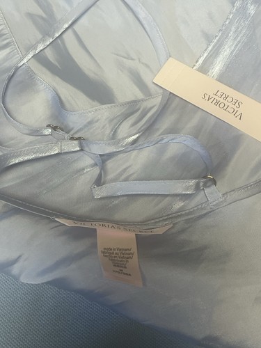 Abito da notte Victoria's Secret babydoll lingerie slip camicia da notte blu pallido medio - Foto 13 di 14