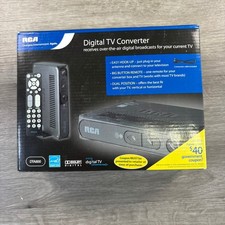 New RCA Digital TV Converter Box DTA800 Black ATSC Tuner Remote Included DTA800B