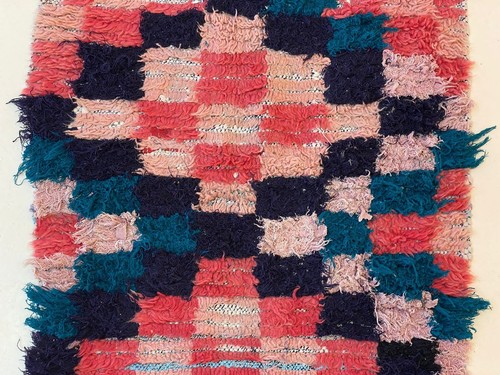 Alfombra peluda a cuadros, alfombra de corredor marroquí, alfombra tribal bereber, alfombra a cuadros, 2'x8'6 - Imagen 3 de 13