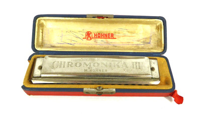 Vintage Original M Hohner Chromonika III Harmonica 280 with Original Box Germany