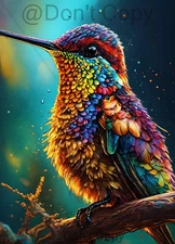 Digital Image Picture Wallpaper Background Desktop AI Art Hummingbird Rainbow 21