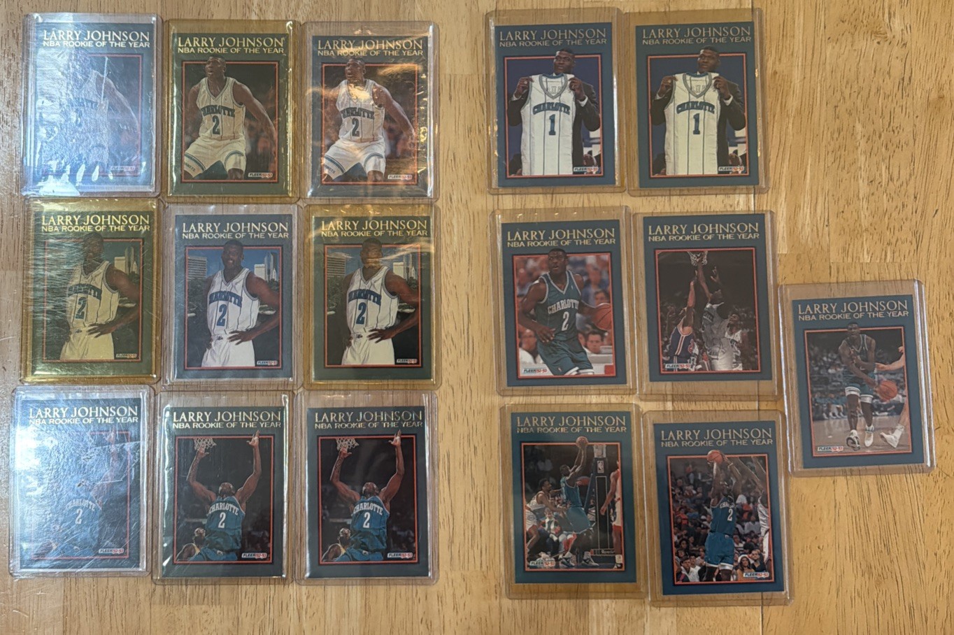 Lot Of (16) 1992-93 Larry Johnson Fleer NBA Rookie of the Year cards (D5)
