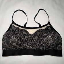 SOMA Bralette Geo Mesh Lace Scoop Neck Size Medium
