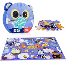 TOI Cats Puzzle for Kids with Cat-Shaped Portable 20 x 12 inches, Vibrant