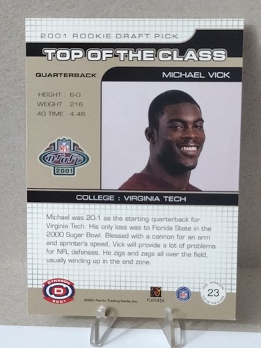 Pacific Dynagon #23 2001 Michael Vick Top of the Class - Imagen 2 de 2