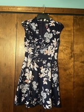 Vince Camuto Women's Floral Print Navy A-Line Dress Size 2