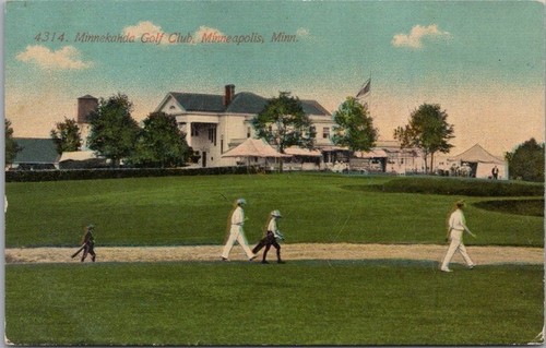 Vintage 1912 MINNEAPOLIS Minnesota Postkarte "Minnekahda Golf Club" Golfen