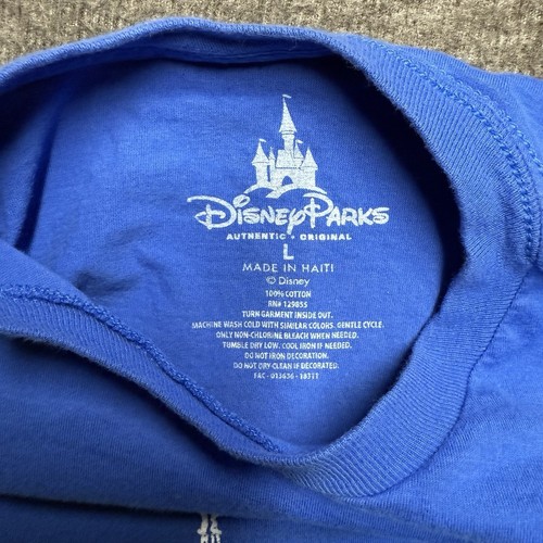 Disney Parks T-Shirt Women's Large Blue White Blueprints of Cinderella Castle - Picture 2 of 5