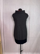 Express Women Size S Gray Mock Neck Cap Sleeve Mod 60S Shift Dress D872