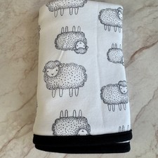 Carter's Just One You Sheep Receiving Blanket White Black Lamb Print Trimmed