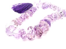 Amethyst Faceted Nugget Beads   Graduated 8  16 mm   Natural Purple Quartz