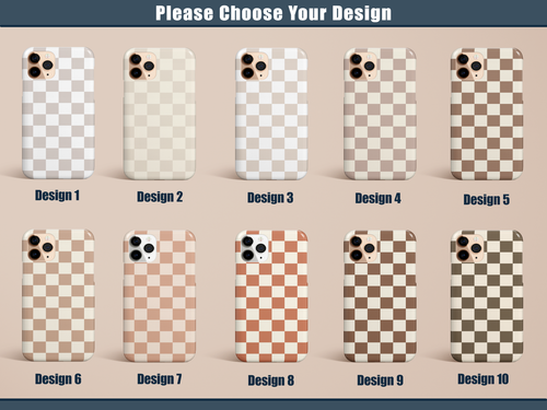 Schachbrett Handy Hülle Schachbrett Muster Retro Minimalistisch Stilvoll Cover Geschenk - Bild 2 von 9